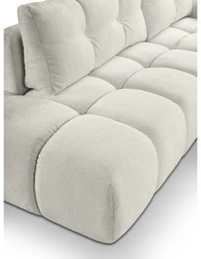 Colțar tapițat extensibil ALMADA, formă în L, pe partea dreaptă, cu spațiu de depozitare, bej