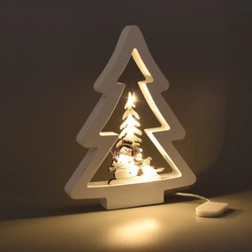 Decorațiuni LED de Crăciun Pom de Crăciun, 14,5 x 19 cm, alb cald