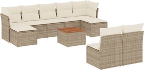 vidaXL Set canapele de grădină cu perne, 10 piese, bej, poliratan