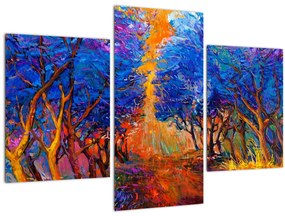 Tablou - Coroane de copac de toamnă, impresionism modern (90x60 cm)