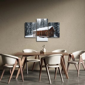 Tablou - Cabană acoperită de zăpadă (90x60 cm)