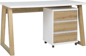 Birou IWO I – 135x65x75.2 cm – Stejar Artisan / Alb
