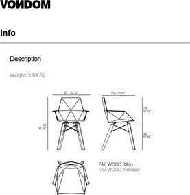 Set de 4 scaune de interior design modern premium FAZ CHAIR lemn 54295