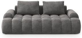 Canapea gri cu tapițerie din catifea 200 cm Linz – Cosmopolitan Design