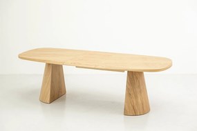 Masă lemn masiv Dining EGO Personalizabila - Nuc, 2200 + (2×500) x 1200 x 775 mm