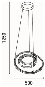 Lustră LED pe cablu LED/38W/230V 3000K 50x50 cm