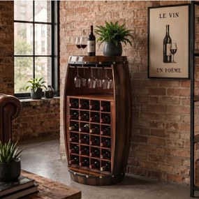 Butoi suport pentru sticle si pahare de vin Bodega 97cm maro