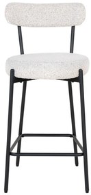 Badalona bartool, taburet, alb, picioare negre