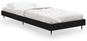 832206 vidaXL Cadru de pat, negru, 75x190 cm, lemn prelucrat
