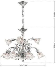 Candelabru cristal design lux LA BOHEME D-76cm 12L antique silver