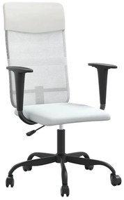 353015 vidaXL Scaun birou reglabil în înălțime, alb, piele artificială/plasă