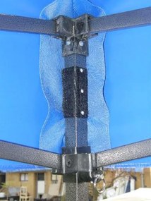Cort de grădină DELUXE foarfecă+pereți lateral-3x3m albastru