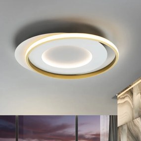 Lustra LED aplicata design modern circular Limbos alb/auriu