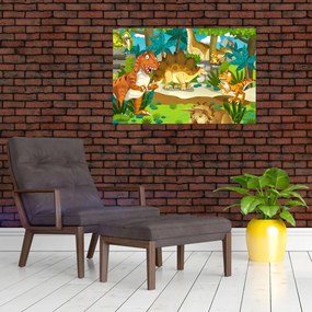 Tablou - Dinozaurii (90x60 cm)