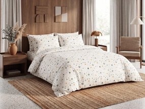 Set lenjerie de pat creponata ASTORIA POLY crem + cearsaf Jersey 90 x 200 cm cappuccino, pat simplu