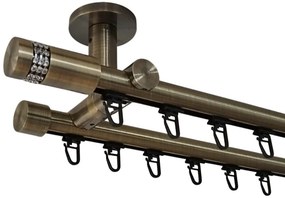 Galerie dubla PRINDERE TAVAN suport universal TEAVA PROFIL -XANTOS /19 - AUR ANTIC (Alege marime: 160 cm)