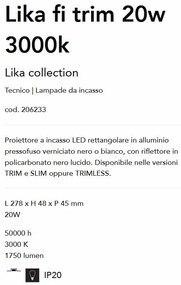 Corp incastrabil cu 10 spoturi LED LIKA FI TRIM 20W 3000K