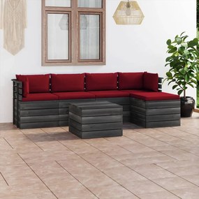 3061872 vidaXL Set mobilier grădină paleți, cu perne, 6 piese, lemn masiv pin