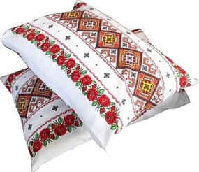 Set 2 perne decorative Casa Gino®, dimensiuni 70X50 cm, pentru living, bucatarie si dormitor, bumbac 100%, Motive traditionale si Trandafiri