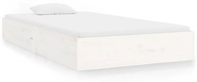 833002 vidaXL Cadru de pat, alb, 90x200 cm, lemn masiv