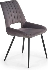 Scaun tapitat K404, gri/negru, stofa/metal, 52x58x88 cm