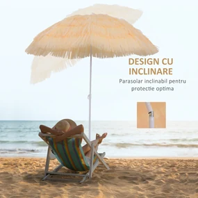 Umbrelă Outsunny Portabilă pentru Plajă/Grădină, Rezistentă la Apă, Ușor de Transportat, Ideală pentru Exterior | Aosom Romania