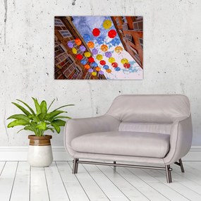 Tablou pe sticlă - Umbrele colorate (70x50 cm)