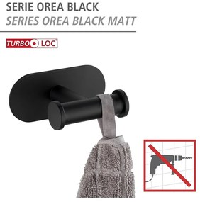 Suport autoadeziv pentru prosoape Wenko Orea, negru