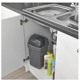 Coș de gunoi Addis Roll Top, 22,5 x 23 x 42,5 cm, gri