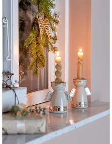 Sfeșnice pentru lumânări pastilă 2 buc. din gresie Faella – Bloomingville