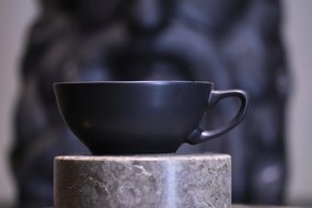 Ceasca Vulcano Adora, 250ml, Negru Mat Carbon Indigo (ceai, cappuccino, flat white) Design Special