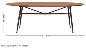 Masă de dining din lemn de nuc 104x219 cm New Foundry – Premier Housewares