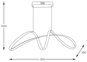 Lustră LED pe cablu Zuma Line 20026P-GD FERMI LED/50W/230V 3000/4000/6000K