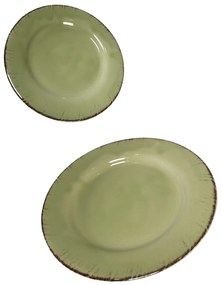 Farfurie Desert Glaze Verde-Lemon 20cm (glazurat manual)