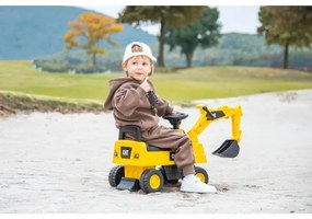 Excavator fără pedale pentru copii CAT galben/negru