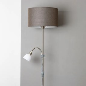 Brilagi - Lampadar CERIA 2-în-1, 1x E27/100W/230V + 1x E14/25W, crom mat/maro