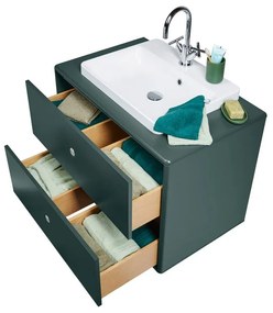 Dulap cu chiuvetă fără baterie verde închis suspendat 80x62 cm Color Bath – Tom Tailor