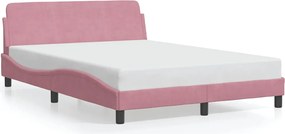 vidaXL Cadru de pat cu tăblie, Dover, roz, 120x200 cm, catifea