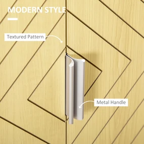 Bufet Modern HOMCOM pentru Sufragerie, Dulap Multifuncțional din Lemn cu 2 Uși și Etajeră Reglabilă, Design Elegant, 60x40x80cm | Aosom Romania