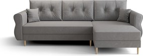Canapea extensibila de colt SILVIANO, gri, reversibila, 230x140 cm