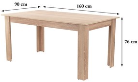 Masă de dining Yorki Standard 160x90 cm stejar sonoma