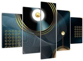 Tablou - Cercuri aurii (150x105 cm)