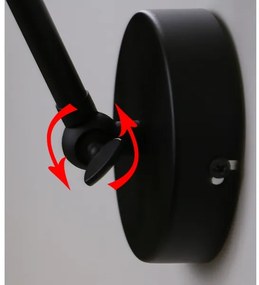 Lampă de perete FUNDO 1xE27/40W/230V negru/auriu