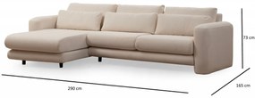 Coltar Lily crem plusat pe stanga