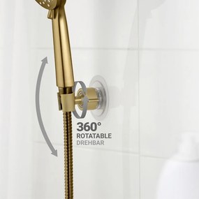 Suport pentru capul de duș auriu autoadeziv din plastic Libertà – Wenko