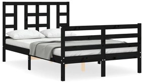 3193920 vidaXL Cadru de pat cu tăblie, negru, 120x200 cm, lemn masiv