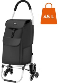 Jurhan Punga de cumpărături Shopper, cu roți pentru scări, 45L, 101x45x39 cm, neagră