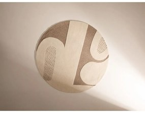 Covor bej rotund din lână ø 150 cm Billi – Micadoni