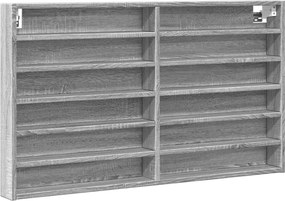 vidaXL Dulap cu vitrină, sonoma gri, 100x8,5x58 cm, lemn prelucrat