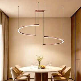 Immax NEO 07328L - Lustră LED dimabilă pe cablu FINO, 72W/230V, 120 cm, aur roz, Tuya + telecomandă